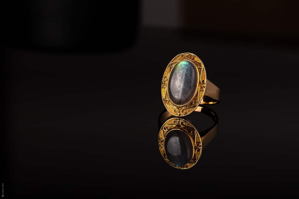 Labradorit-Ring Gold