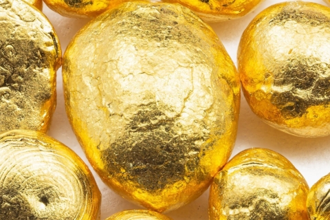 Gold Granalien - 5 fach vergrößert