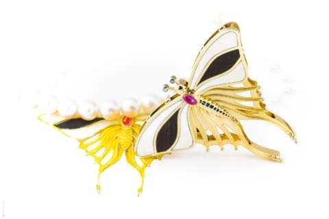 Schmetterling Verschluss Collier Gold
