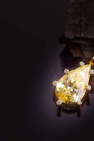 Edelsteinfassen Diamant, fancy light yellow, 5.6 carat