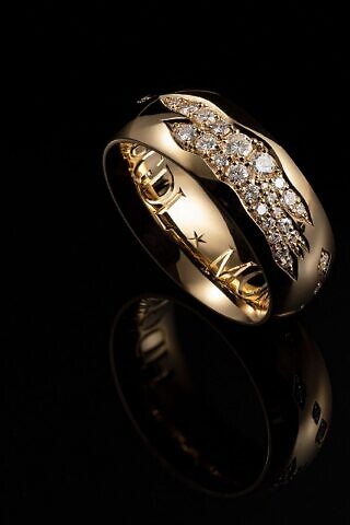 Wildes Pavé mit Brillanten in einem 750 Goldring
