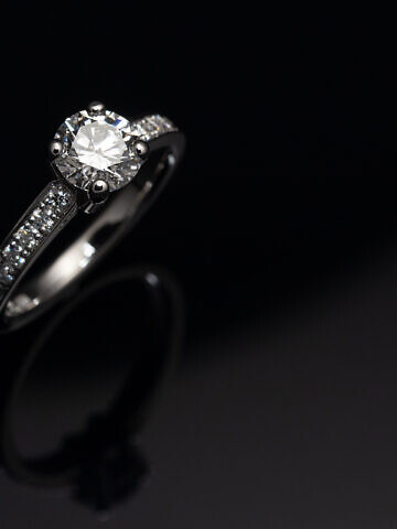 Brillant-Ring aus Platin Iridium 800