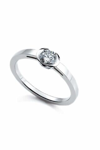 Verlobungsring aus Platin Iridium 800 mit einem Brillanten - Edelsteinfassen
